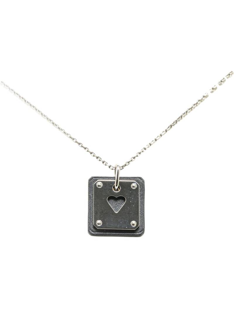 Hermès Pre-Owned 2022 Palladium As de Cour Pendant costume necklace - Silver von Hermès Pre-Owned