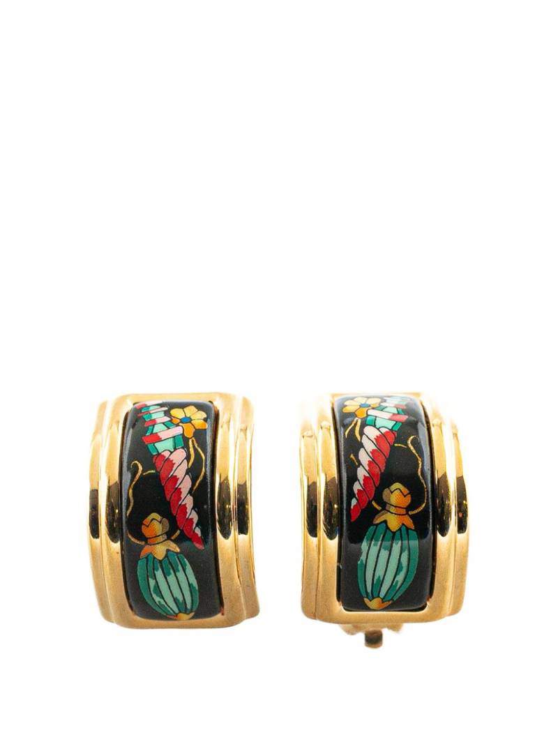 Hermès Pre-Owned 20th Century Enamel Cloisonne Clip On costume earrings - Black von Hermès Pre-Owned