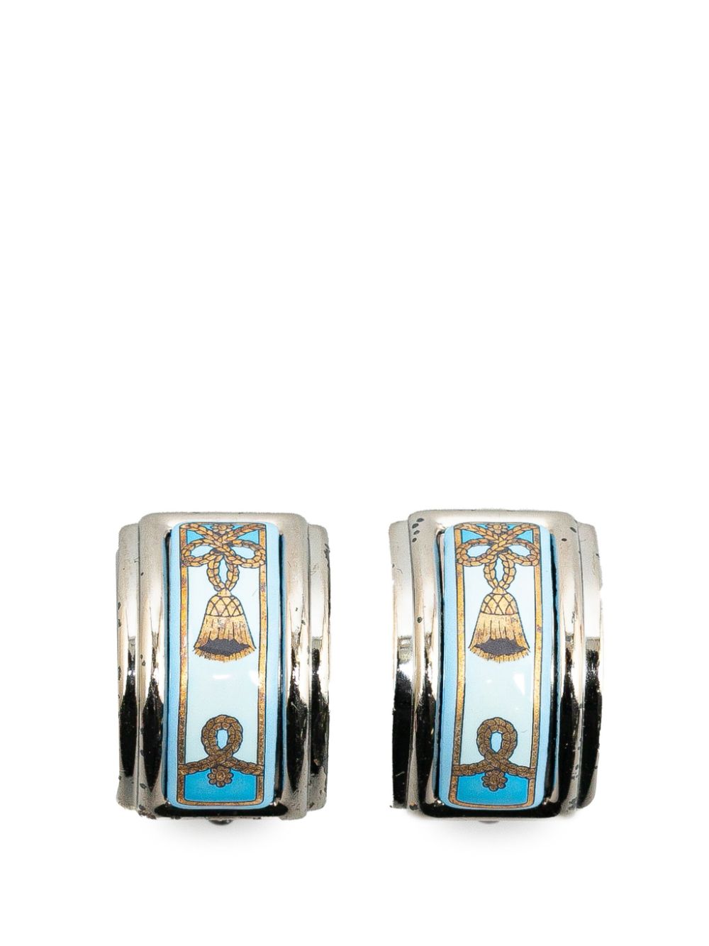 Hermès Pre-Owned 20th Century Enamel Cloisonne Clip On costume earrings - Blue von Hermès Pre-Owned