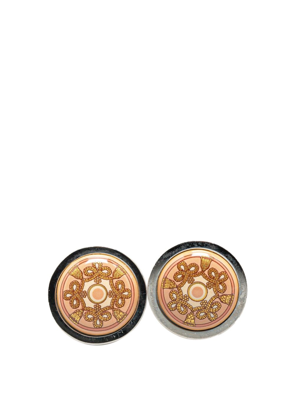 Hermès Pre-Owned 20th Century Enamel Cloisonne Clip On costume earrings - Silver von Hermès Pre-Owned