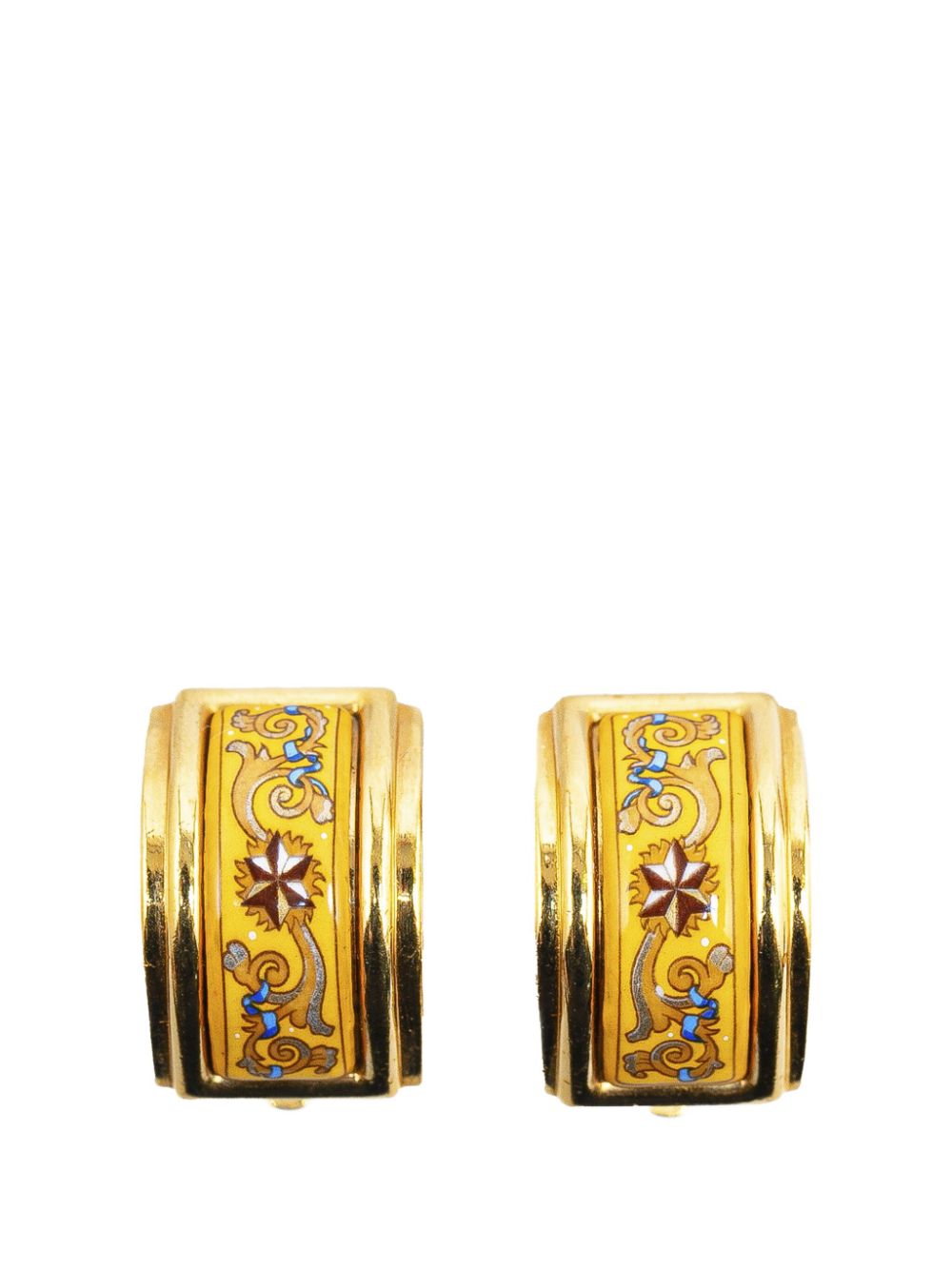 Hermès Pre-Owned 20th Century Enamel Cloisonne Clip On costume earrings - Yellow von Hermès Pre-Owned