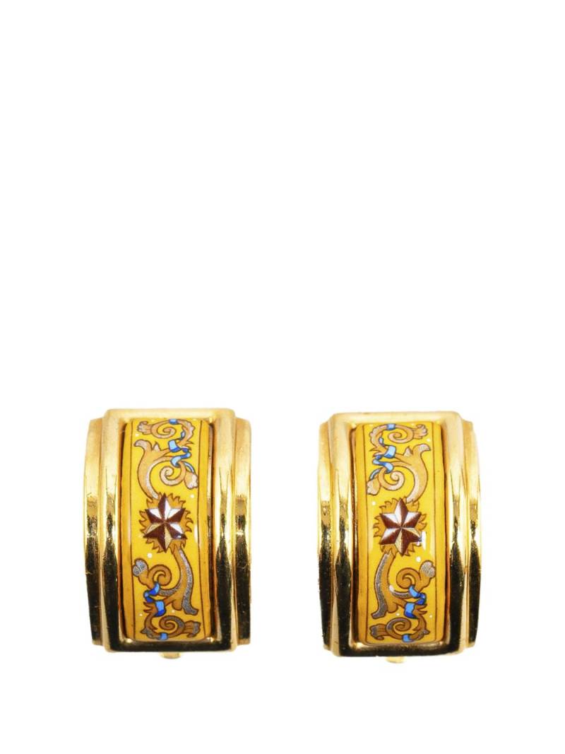 Hermès Pre-Owned 20th Century Enamel Cloisonne Clip On costume earrings - Yellow von Hermès Pre-Owned