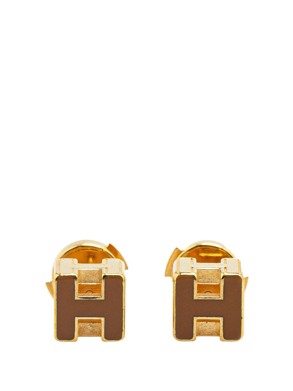 Hermès Pre-Owned 20th Century Gold Plated Cage dH costume earrings von Hermès Pre-Owned