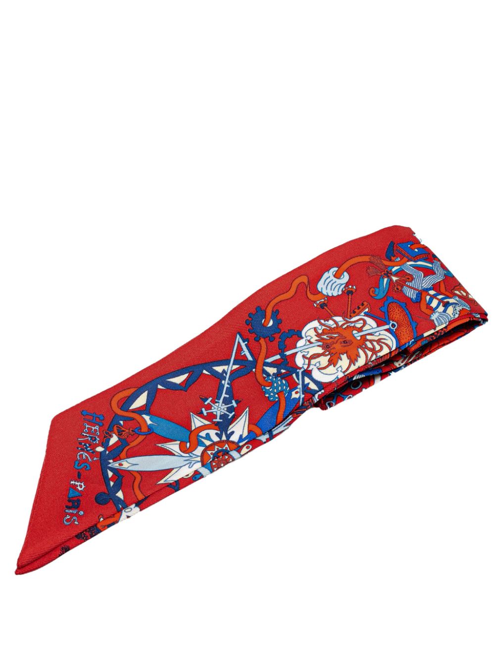 Hermès Pre-Owned 20th Century La Folle Parade Silk Twilly Scarf scarves - Red von Hermès Pre-Owned