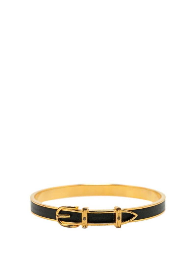 Hermès Pre-Owned 20th Century Leather Belt Buckle Bangle costume bracelet - Black von Hermès Pre-Owned