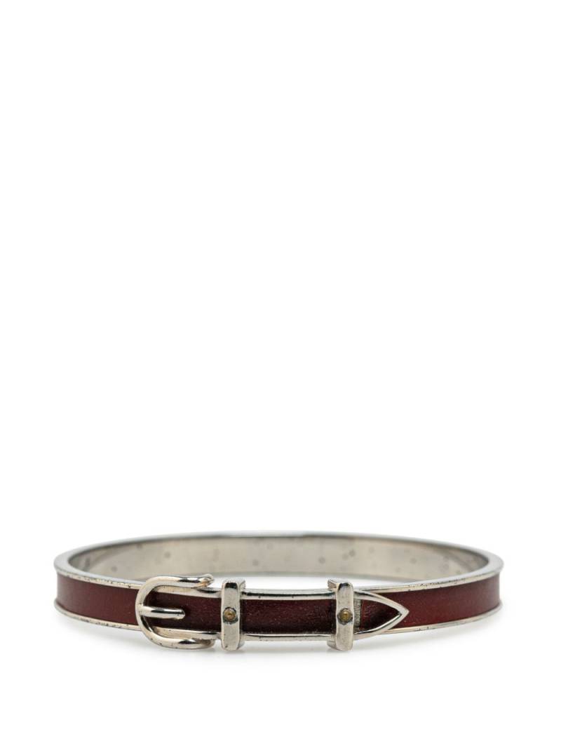 Hermès Pre-Owned 20th Century Leather Belt Buckle Bangle costume bracelet - Black von Hermès Pre-Owned