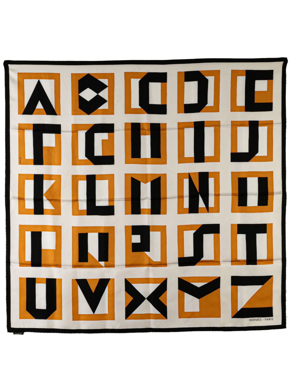 Hermès Pre-Owned 20th Century Lettres Au Carre Silk Scarf scarves - Brown von Hermès Pre-Owned