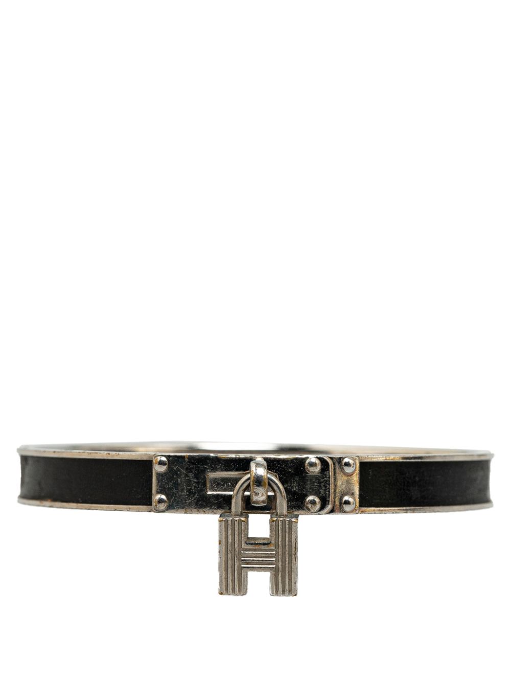 Hermès Pre-Owned 20th Century Palladium Plated Kelly H Lock Bangle costume bracelet - Black von Hermès Pre-Owned