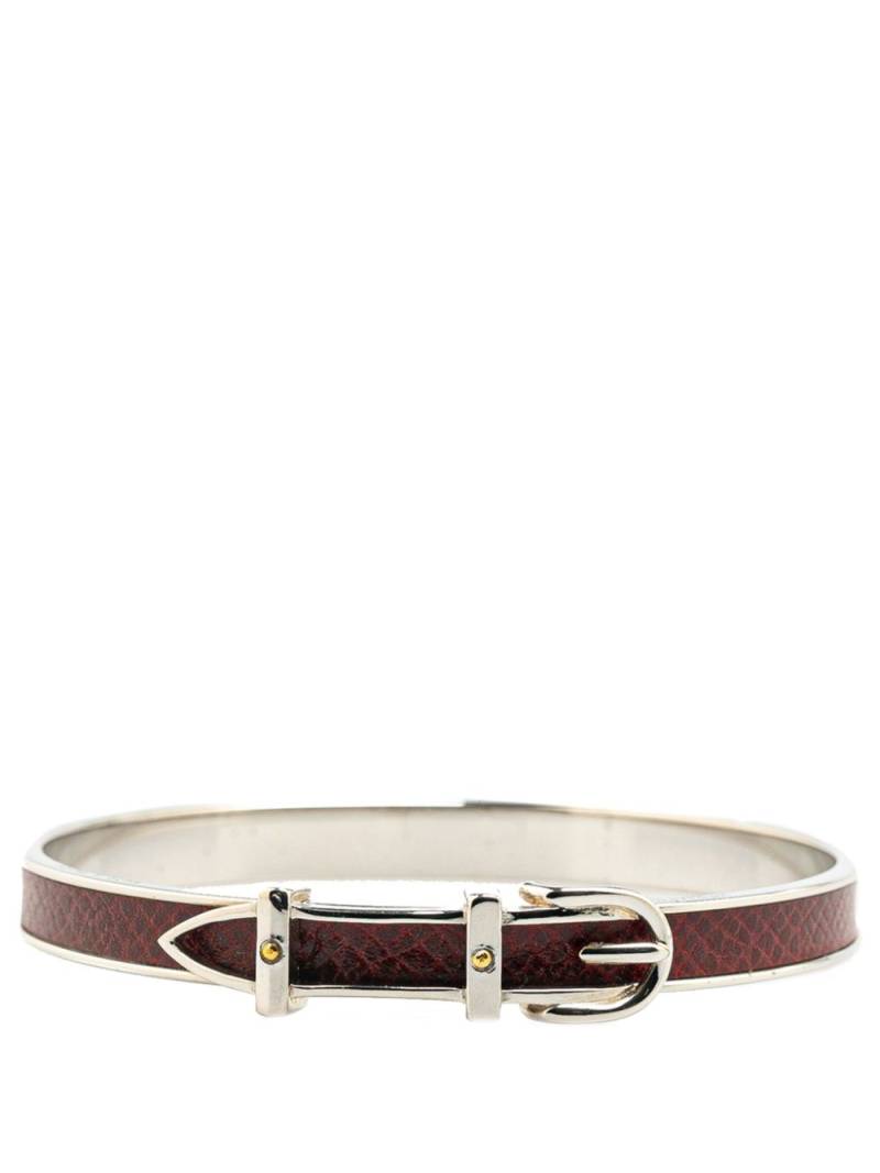 Hermès Pre-Owned 20th Century Palladium Plated Leather Belt Buckle Bangle costume bracelet - Brown von Hermès Pre-Owned