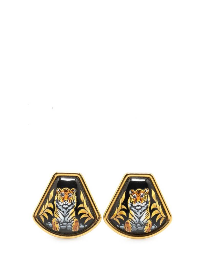 Hermès Pre-Owned 20th Century Royal Tiger Cloisonne Enamel Clip On costume earrings - Multicolour von Hermès Pre-Owned