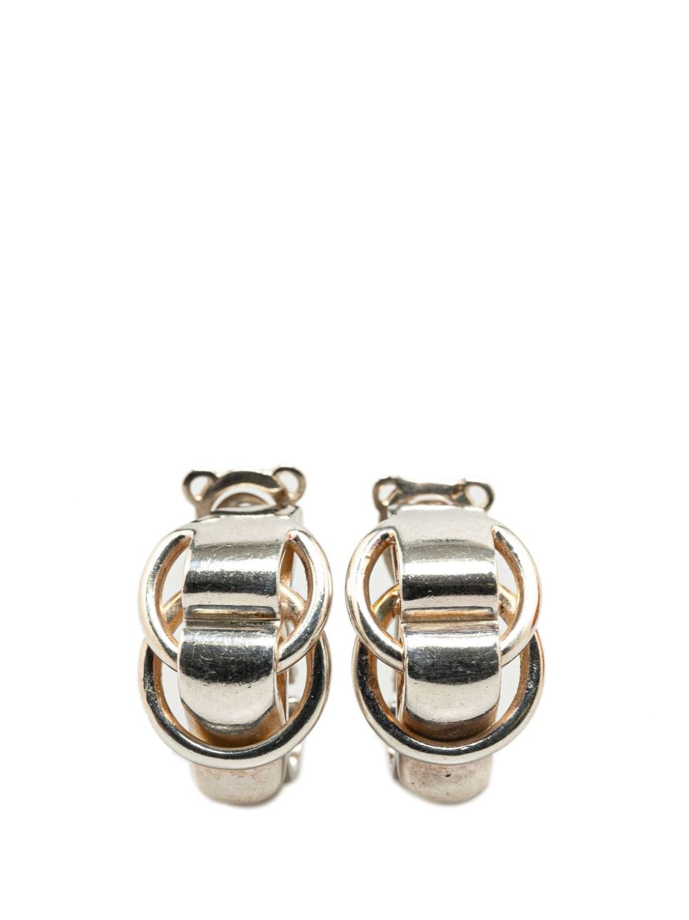 Hermès Pre-Owned 20th Century Sterling Silver Deux Anneau Clip On costume earrings von Hermès Pre-Owned