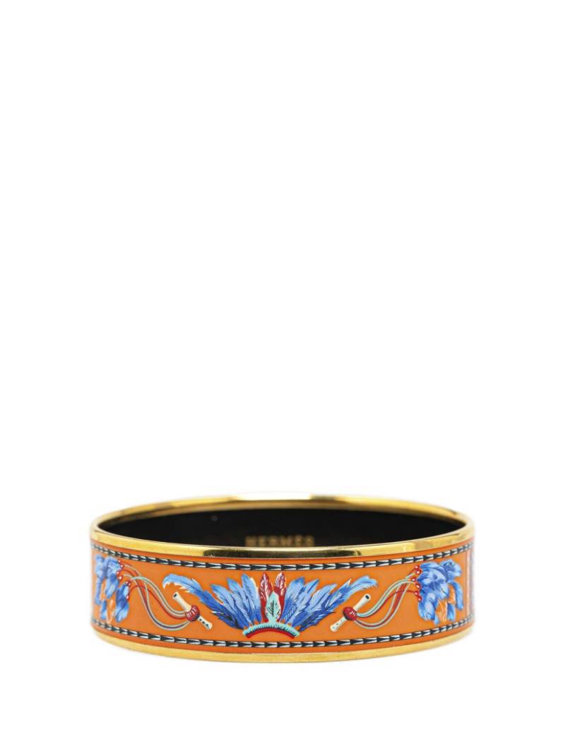 Hermès Pre-Owned 20th Century Wide Enamel Brazil Feather Bangle 62 costume bracelet - Gold von Hermès Pre-Owned