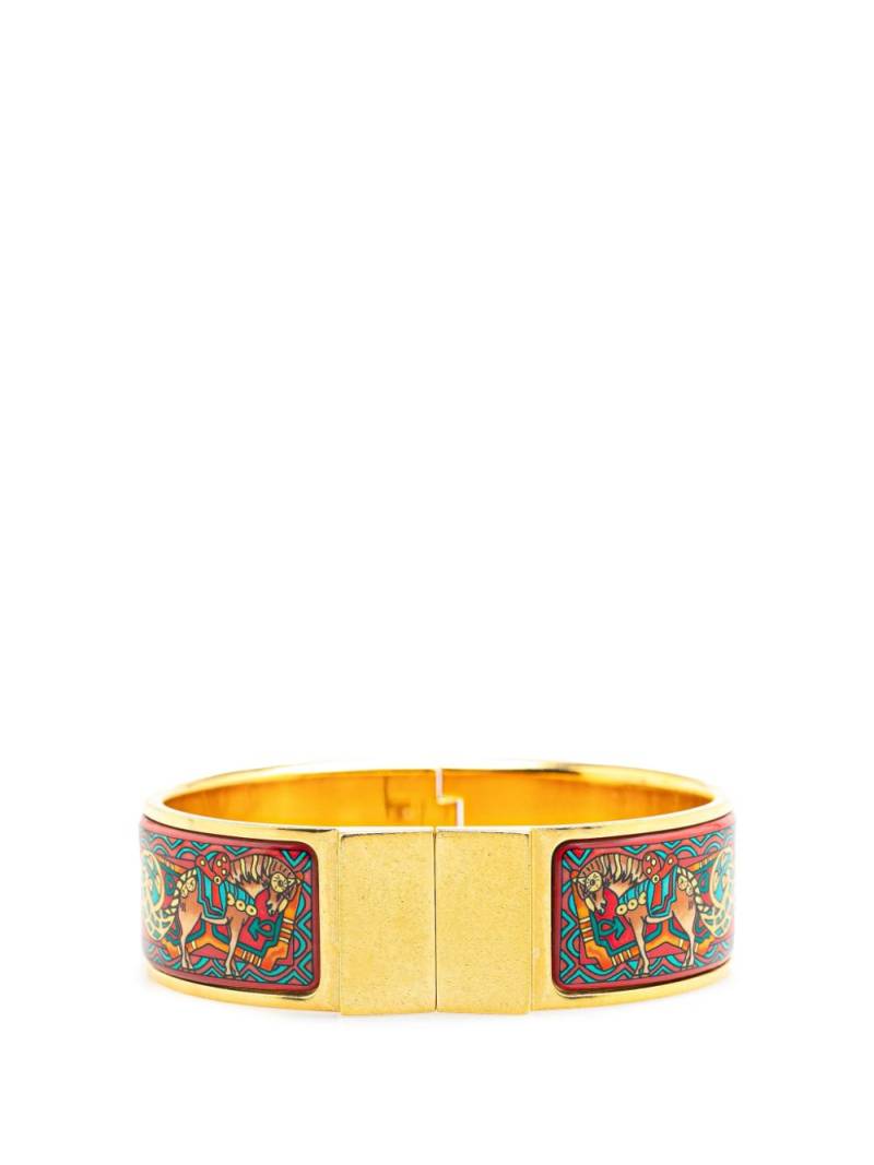 Hermès Pre-Owned 20th Century Wide Enamel Horse Loquet Hinge Bangle costume bracelet - Red von Hermès Pre-Owned