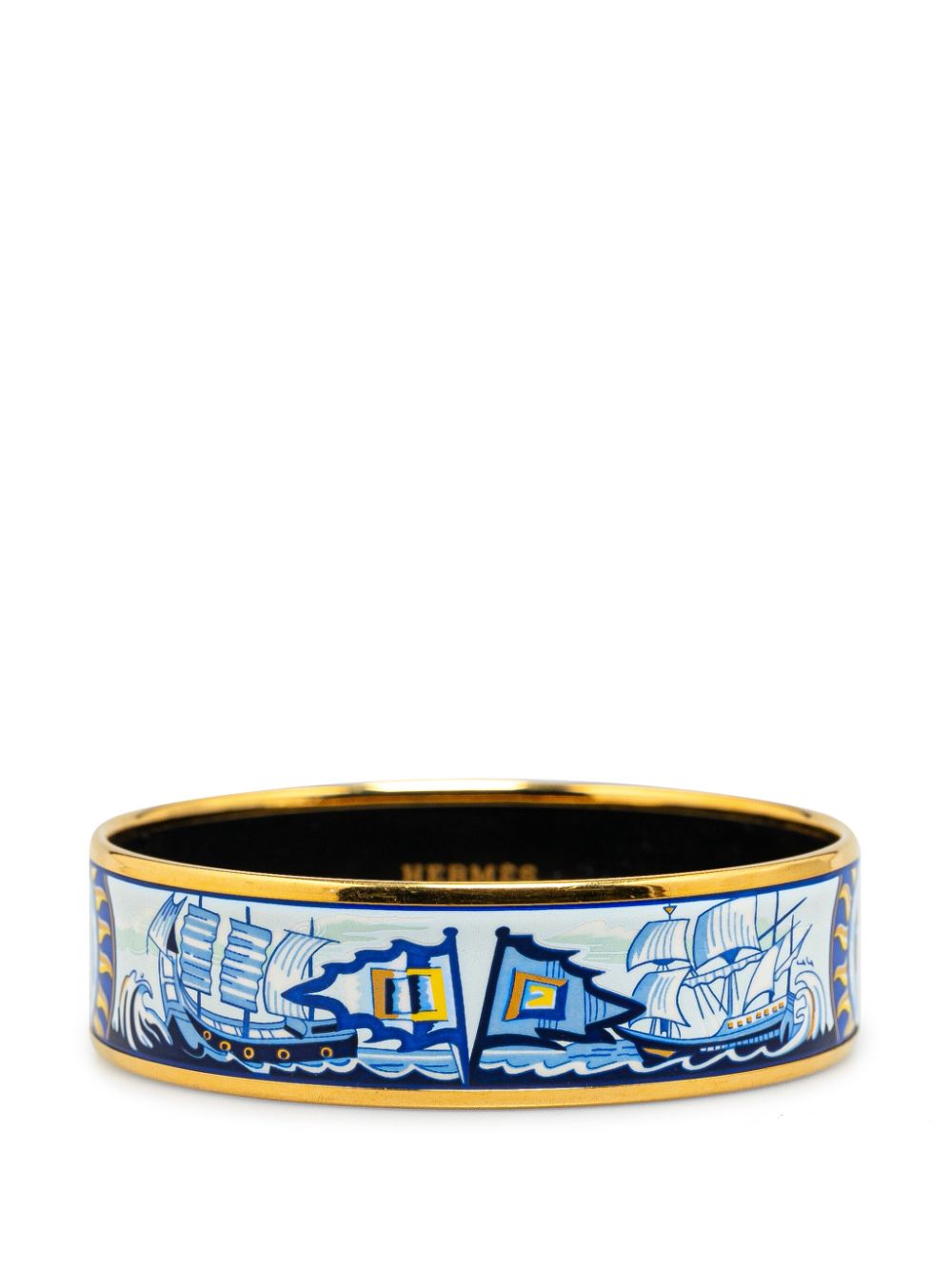 Hermès Pre-Owned 20th Century Wide Face Au Large Enamel Bangle 62 costume bracelet - Blue von Hermès Pre-Owned