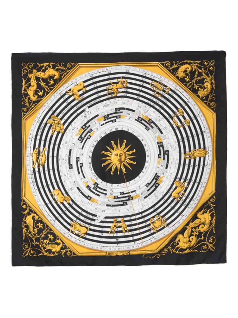 Hermès Pre-Owned 90´s Astrologie Dies et Hore silk scarf - White von Hermès Pre-Owned