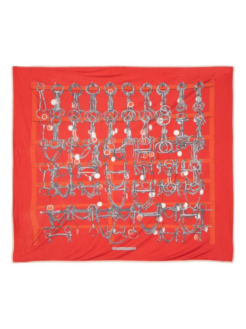 Hermès Pre-Owned Mors et Filets silk scarf - Red von Hermès Pre-Owned