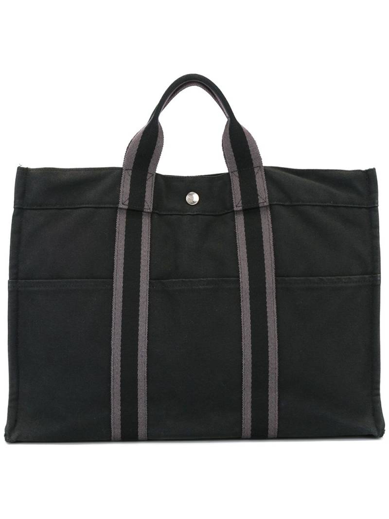 Hermès Pre-Owned canvas rectangular tote - Black von Hermès Pre-Owned