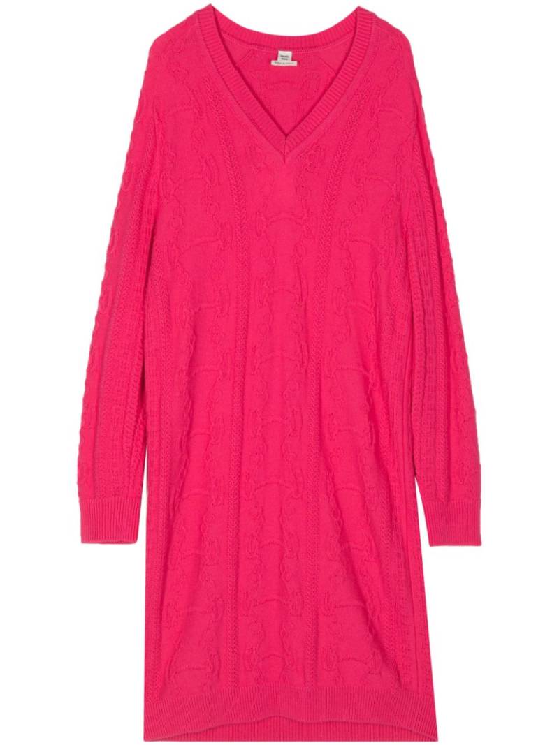 Hermès Pre-Owned intarsia-knit wool-cashmere dress - Pink von Hermès Pre-Owned