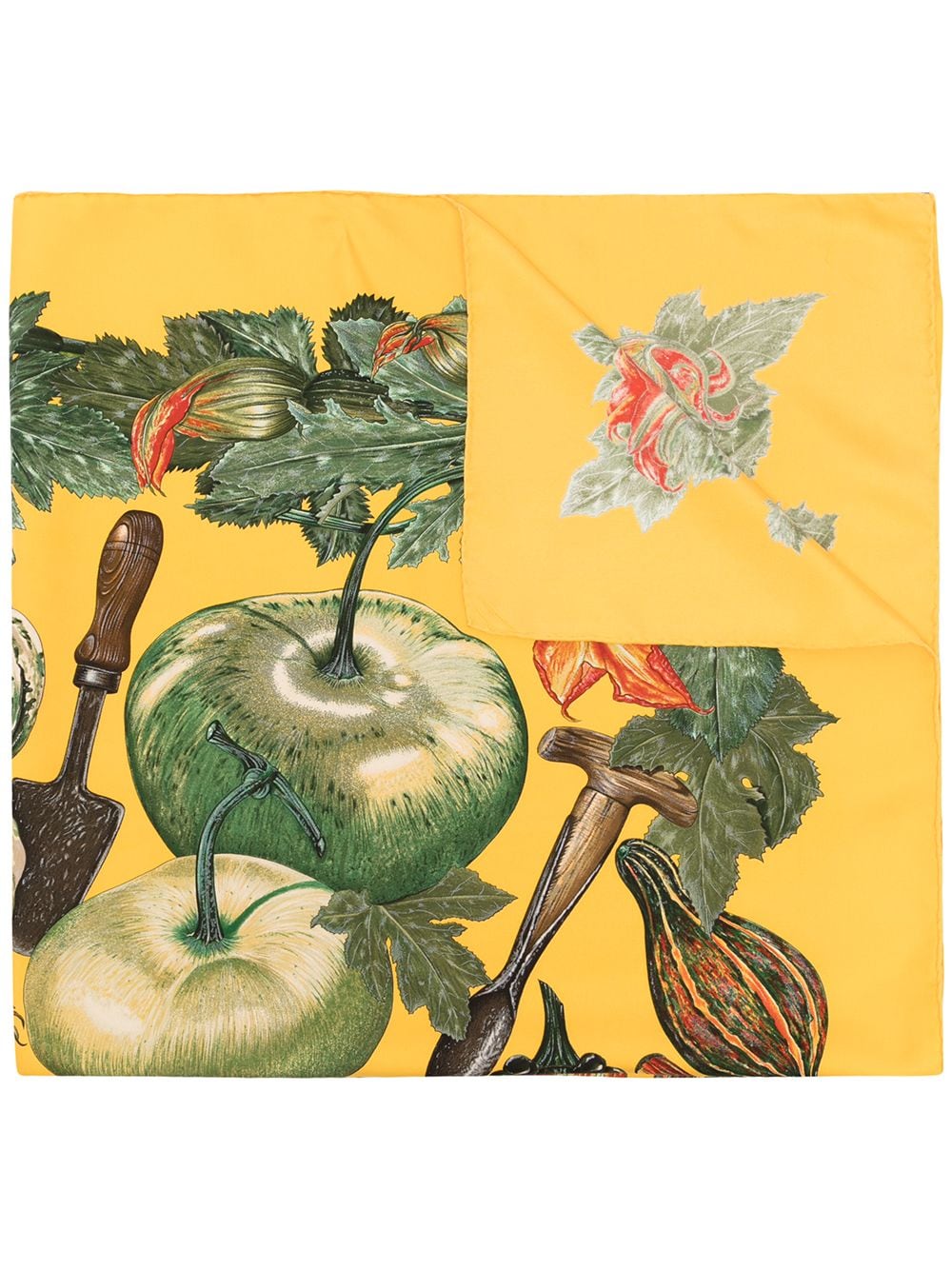 Hermès Pre-Owned pre-owned Citrouilles et Coloquintes silk scarf - Yellow von Hermès Pre-Owned