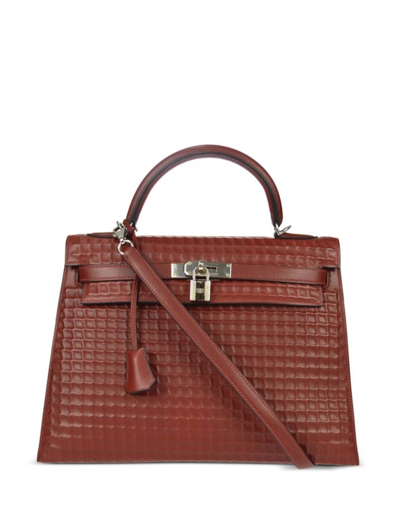 Hermès Pre-Owned 2003 Waffle Kelly 32 Sellier two-way handbag - Red von Hermès Pre-Owned