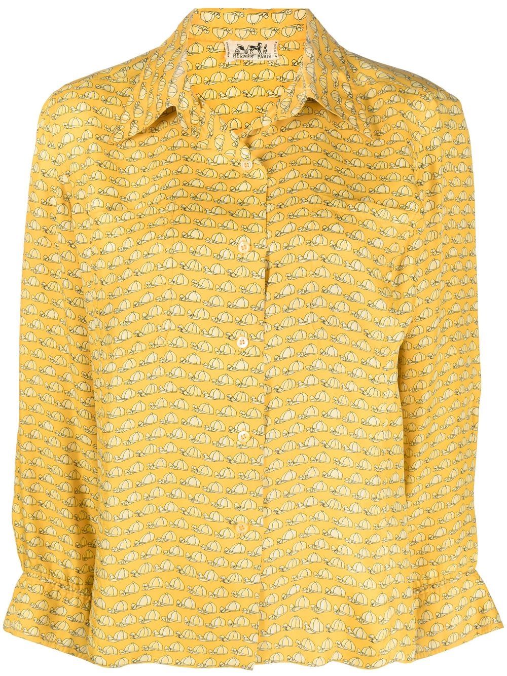 Hermès Pre-Owned printed silk shirt - Yellow von Hermès Pre-Owned