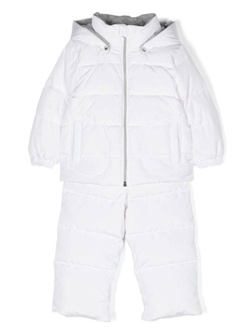 Herno Kids hooded padded snowsuit set - White von Herno Kids