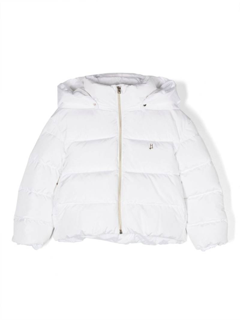 Herno Kids logo-charm padded-design jacket - White von Herno Kids