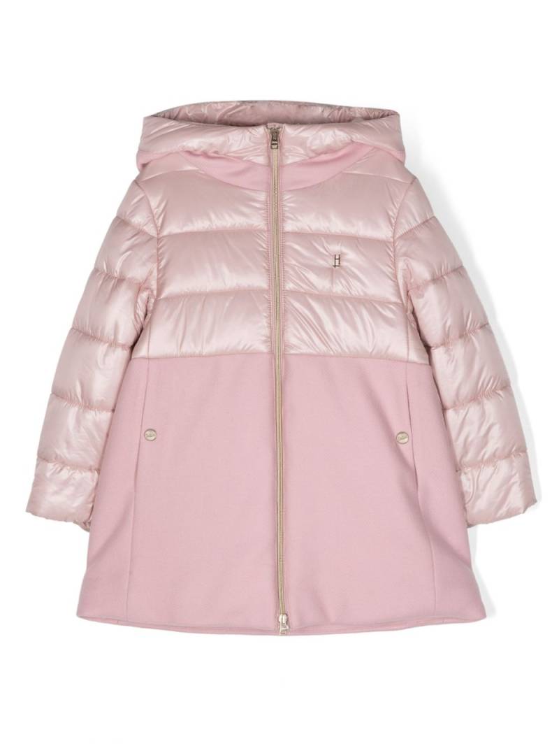 Herno Kids logo-plaque hooded puffer coat - Pink von Herno Kids