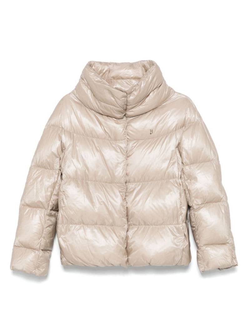 Herno Kids logo-plaque puffer jacket - Neutrals von Herno Kids