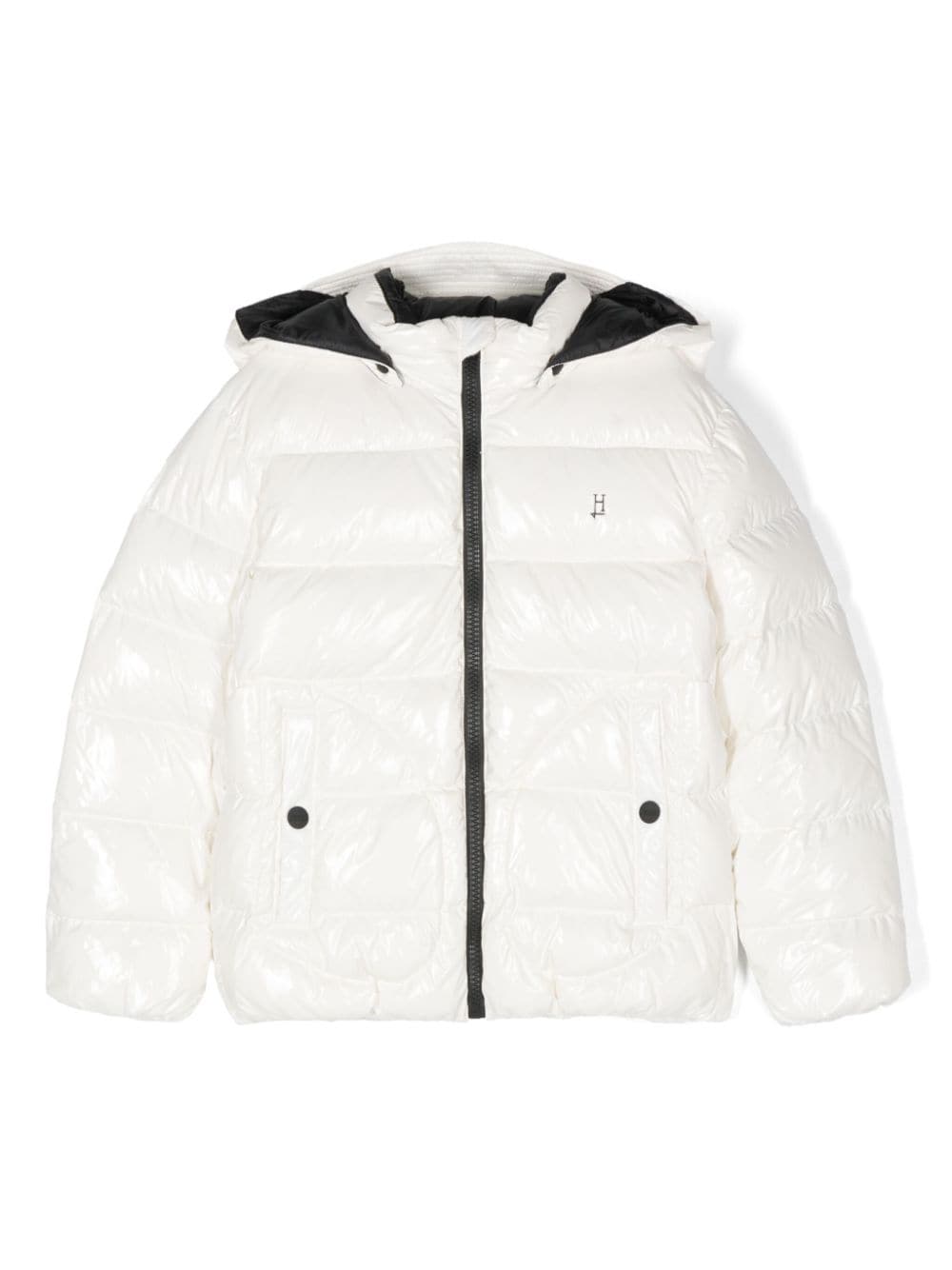 Herno Kids logo-plaque puffer jacket - White von Herno Kids