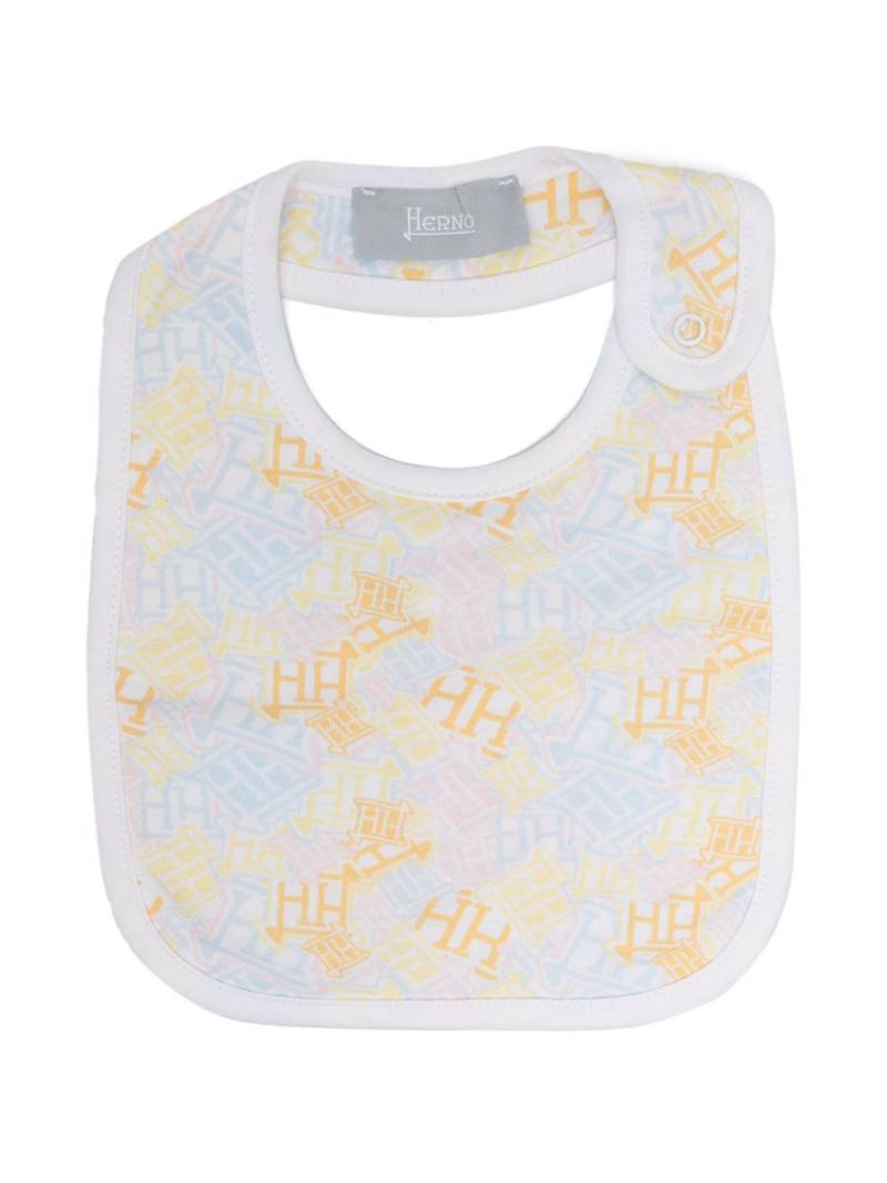 Herno Kids logo-print cotton bib - Yellow von Herno Kids