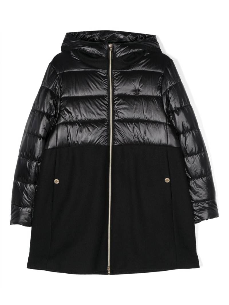 Herno Kids panelled hooded puffer coat - Black von Herno Kids