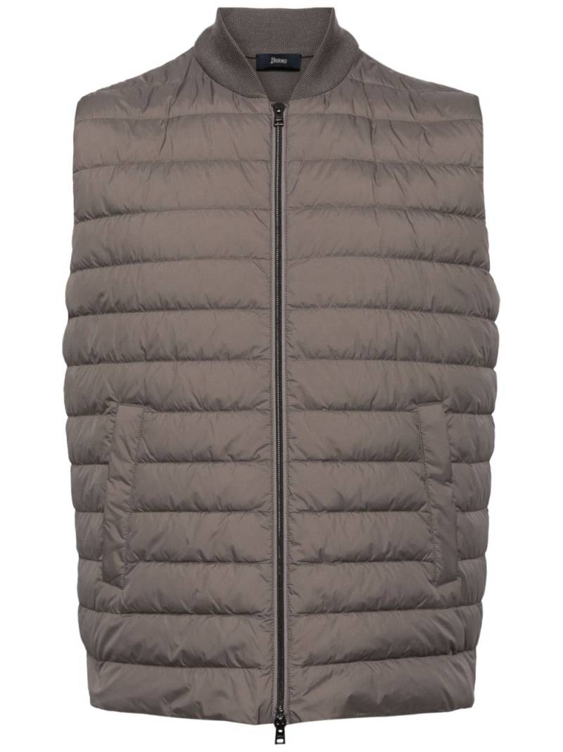 Herno Ecoage zip-up down gilet - Grey von Herno