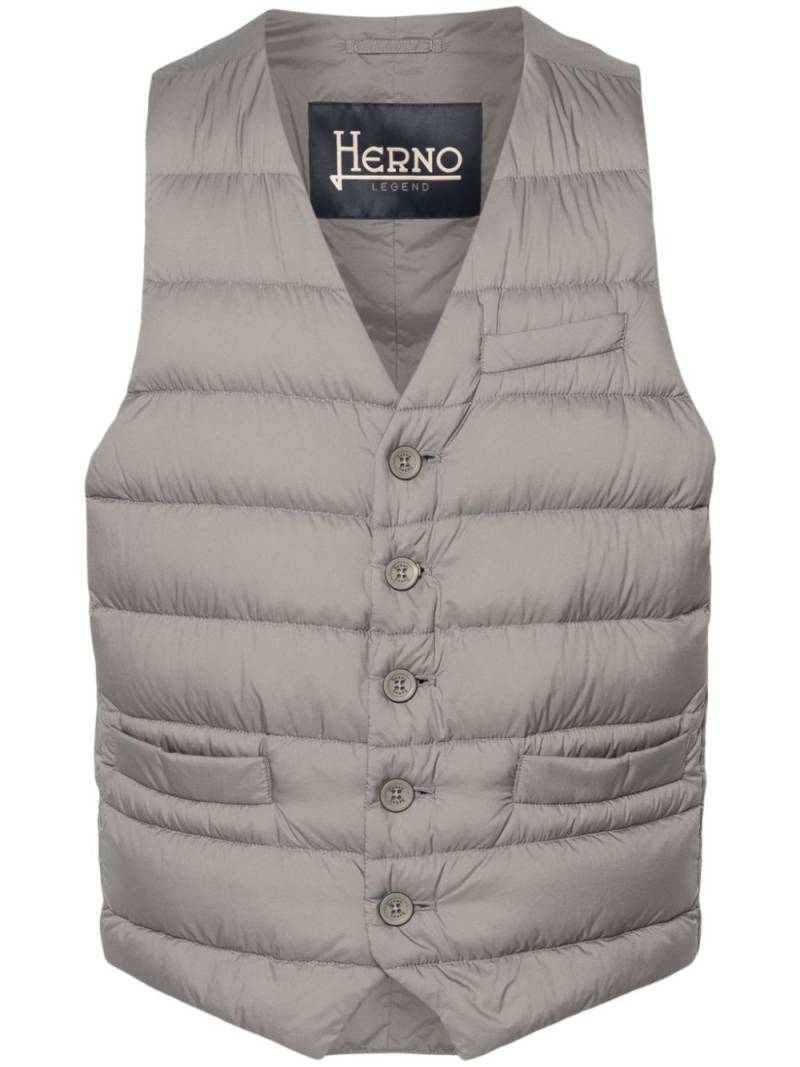 Herno V-neck down gilet - Grey von Herno