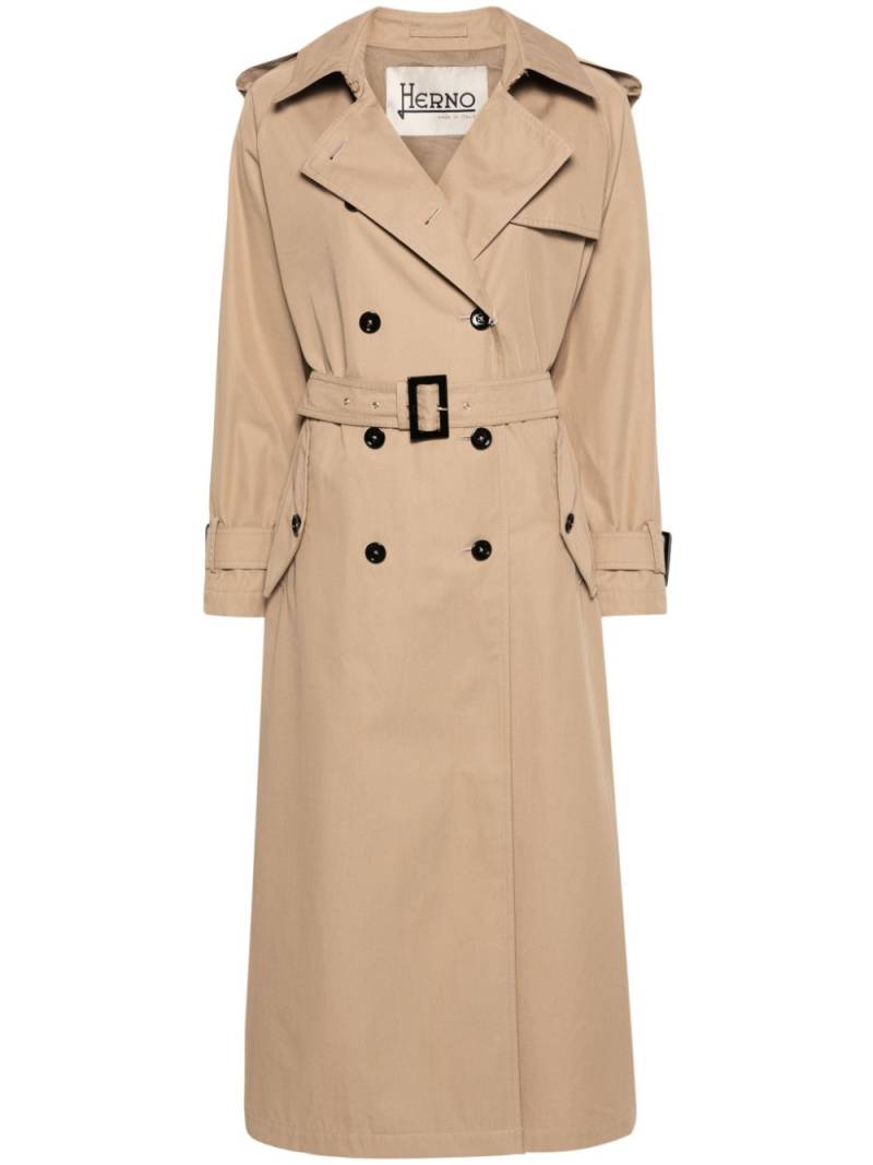 Herno belted cotton trench coat - Neutrals von Herno