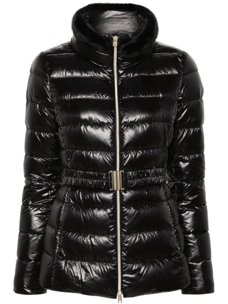 Herno belted high-neck down jacket - Black von Herno