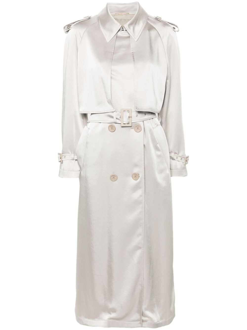 Herno belted satin trench coat - Neutrals von Herno