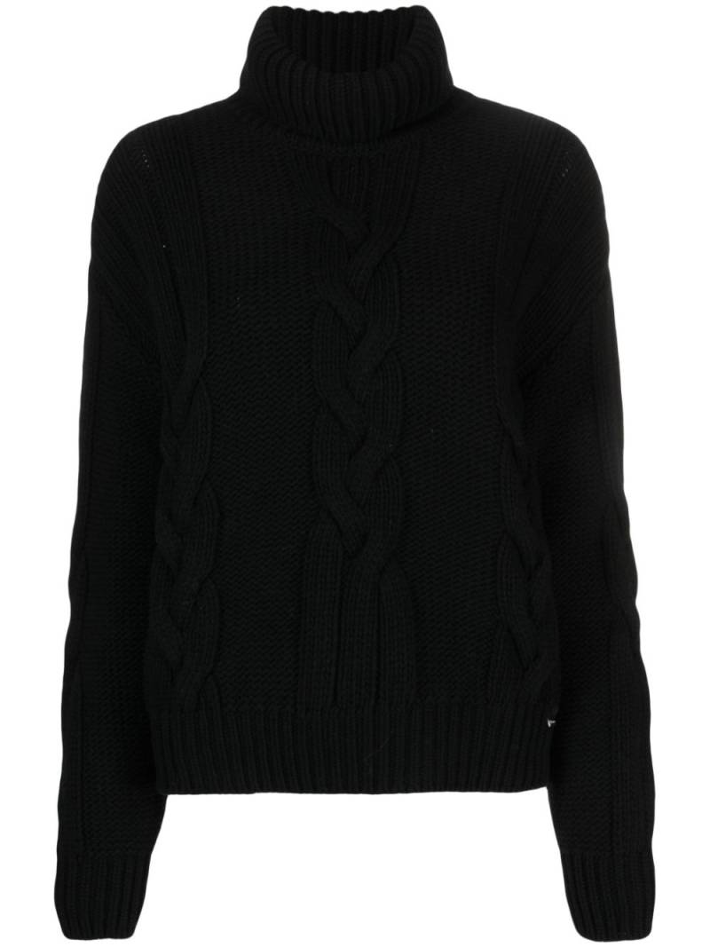 Herno cable-knit long-sleeved jumper - Black von Herno