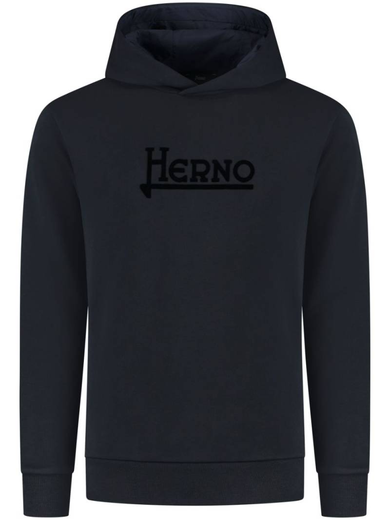 Herno cotton hoodie - Blue von Herno