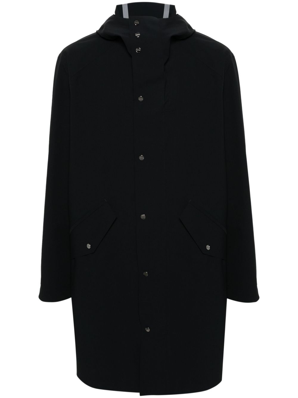 Herno crepe hooded coat - Black von Herno