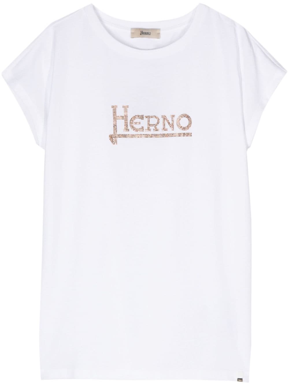 Herno crystal-logo-embellishment T-shirt - White von Herno