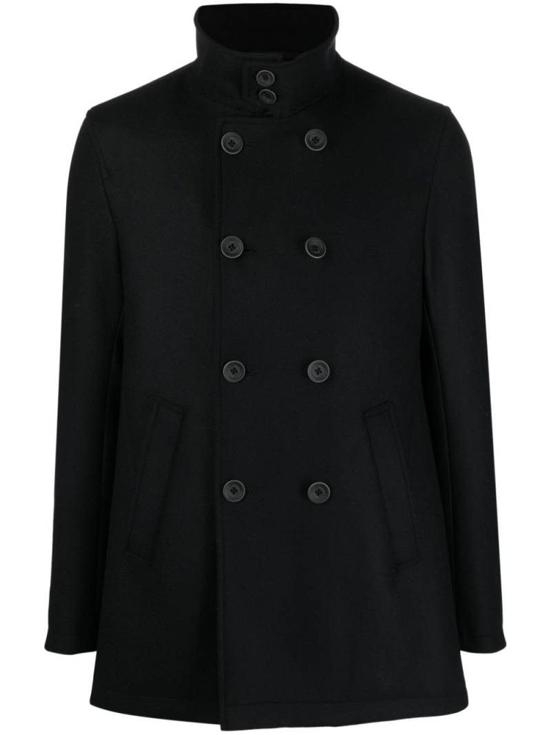 Herno double-breasted brushed peacoat - Black von Herno