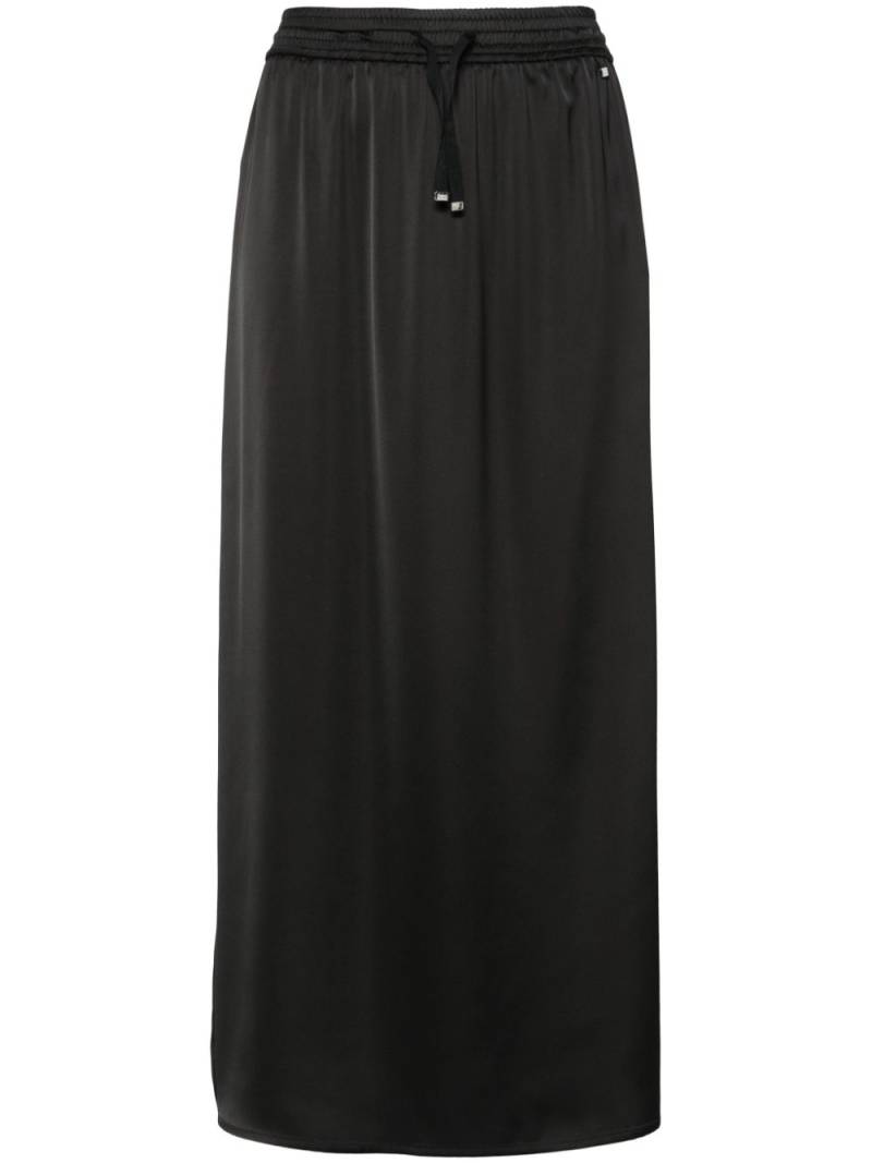 Herno drawstring-waist satin midi skirt - Black von Herno