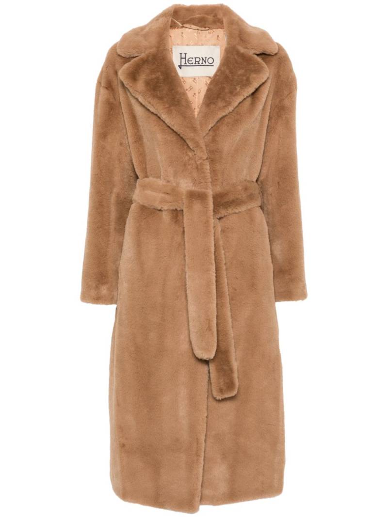 Herno faux-fur coat - Brown von Herno