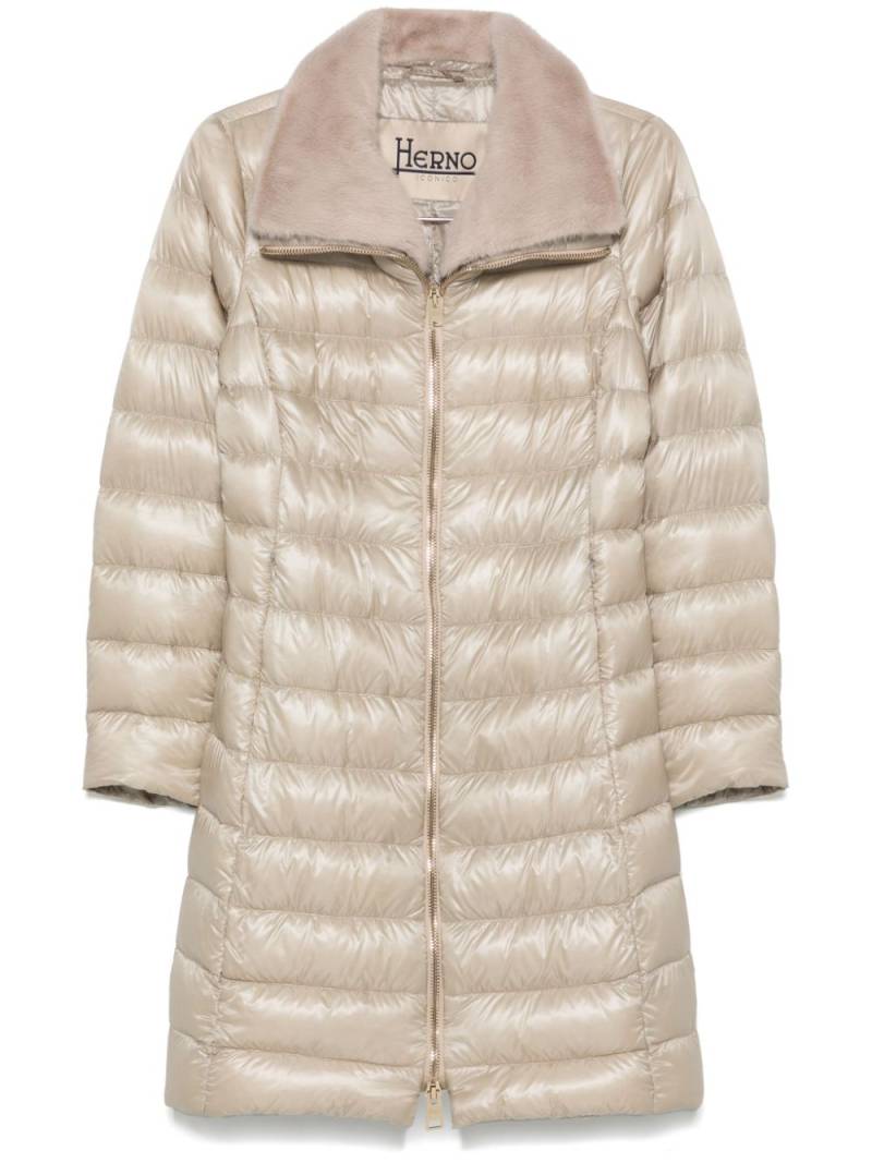 Herno faux-fur collar coat - Neutrals von Herno