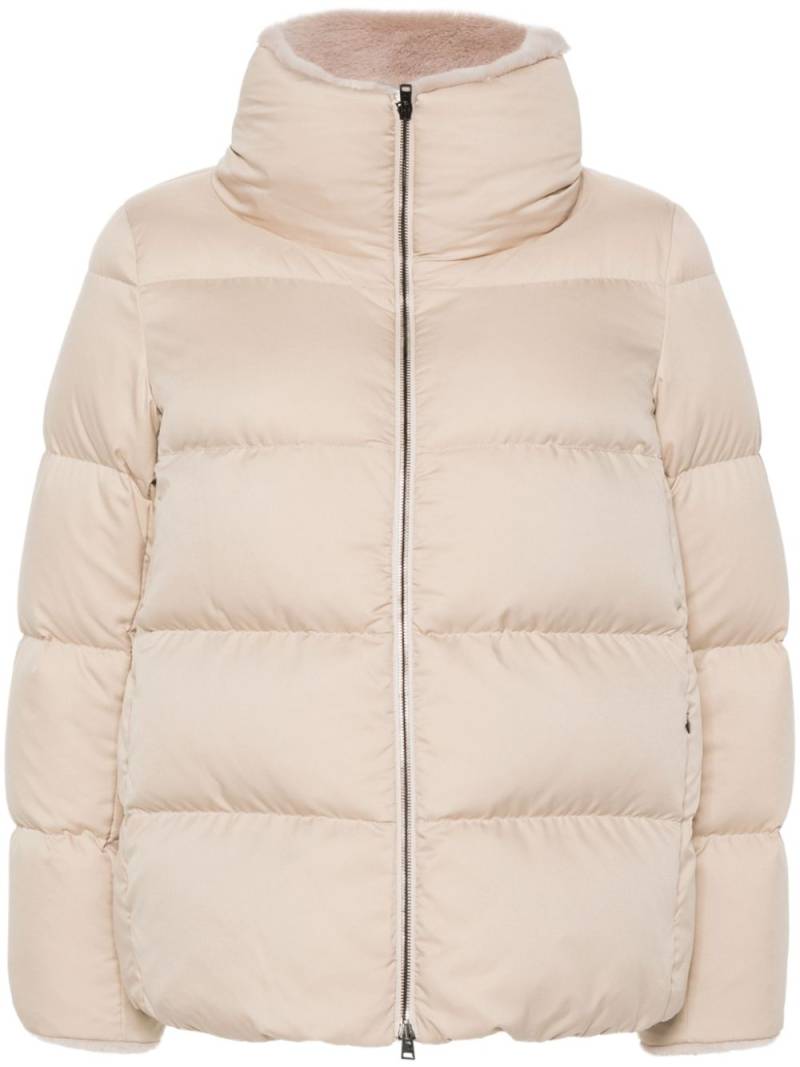 Herno faux-fur collar padded jacket - Neutrals von Herno