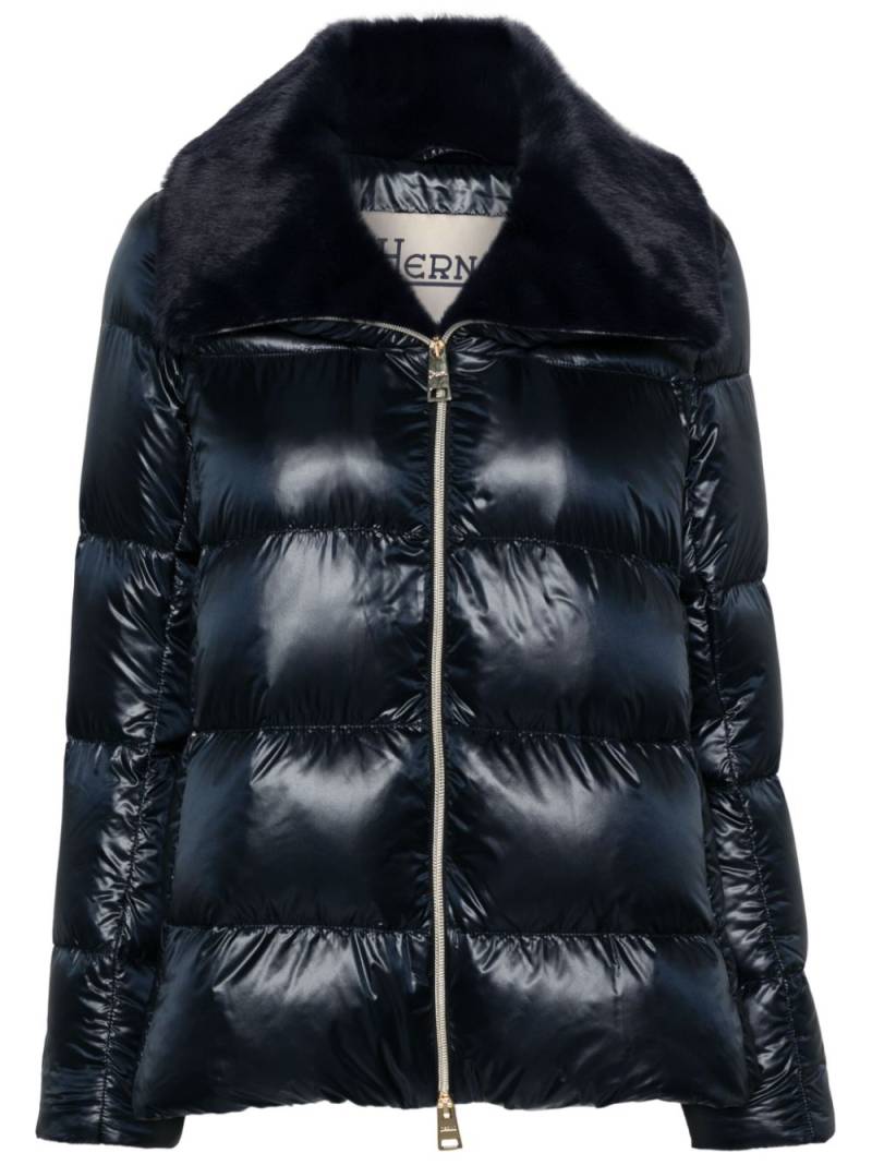 Herno faux-fur collar puffer jacket - Blue von Herno