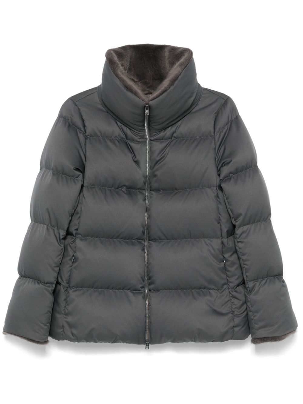 Herno faux-fur collar puffer jacket - Grey von Herno