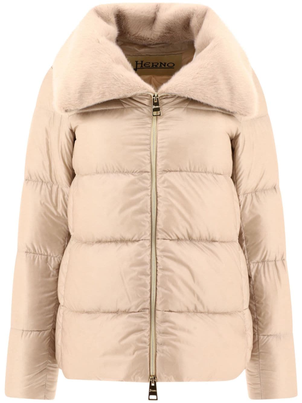 Herno faux-fur collar quilted jacket - Neutrals von Herno