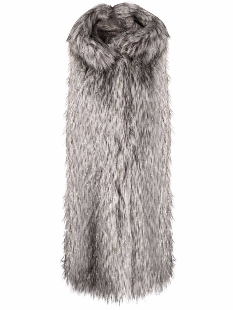 Herno faux fur padded long gilet - Grey von Herno